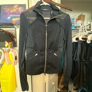 Zella Women's Navy Blue Double Mesh Full Zip Active Workout Jacket